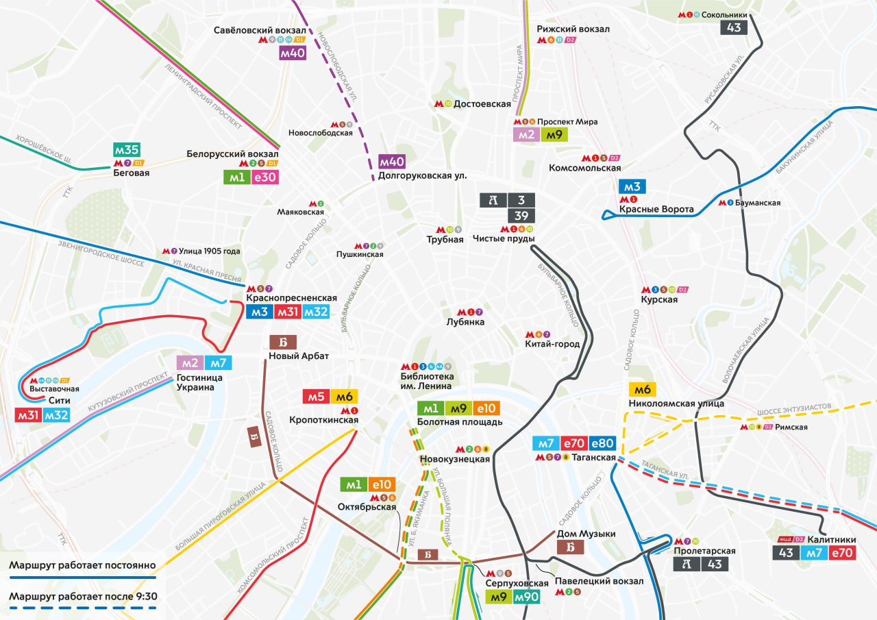 Карта с движением автобусов москва